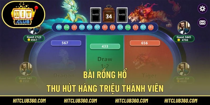 Bài Rồng Hổ thu hút hàng triệu thành viên
