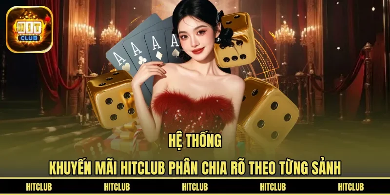 Hệ thống khuyến mãi HITCLUB phân chia rõ theo từng sảnh